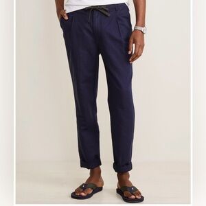 Vineyard Vines Cotton Linen Blend Navy Pull On Pants XL NWT $128 MSRP